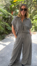 Pantalon Elefante Plus Rayas Blancas con Negro