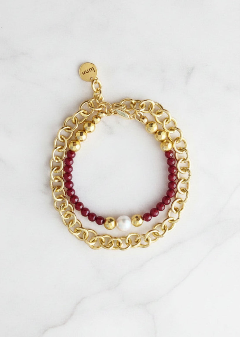 Pulsera de Amazonita con Perla Barroca