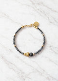 Pulsera Hematita Chica con Bola Indu de Broche