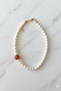 Collar Sunset Perlas con Bola Naranja