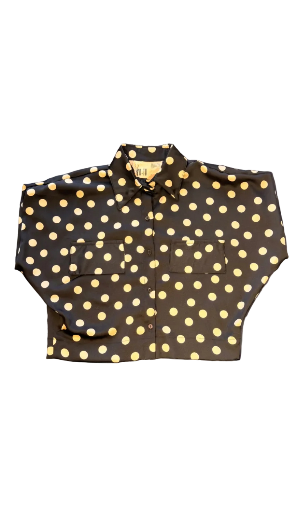 Camisa Globo Carteras Negra Bolas Beige