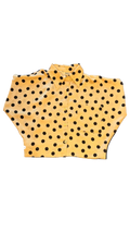 Camisa Globo Beige Bolas Negras