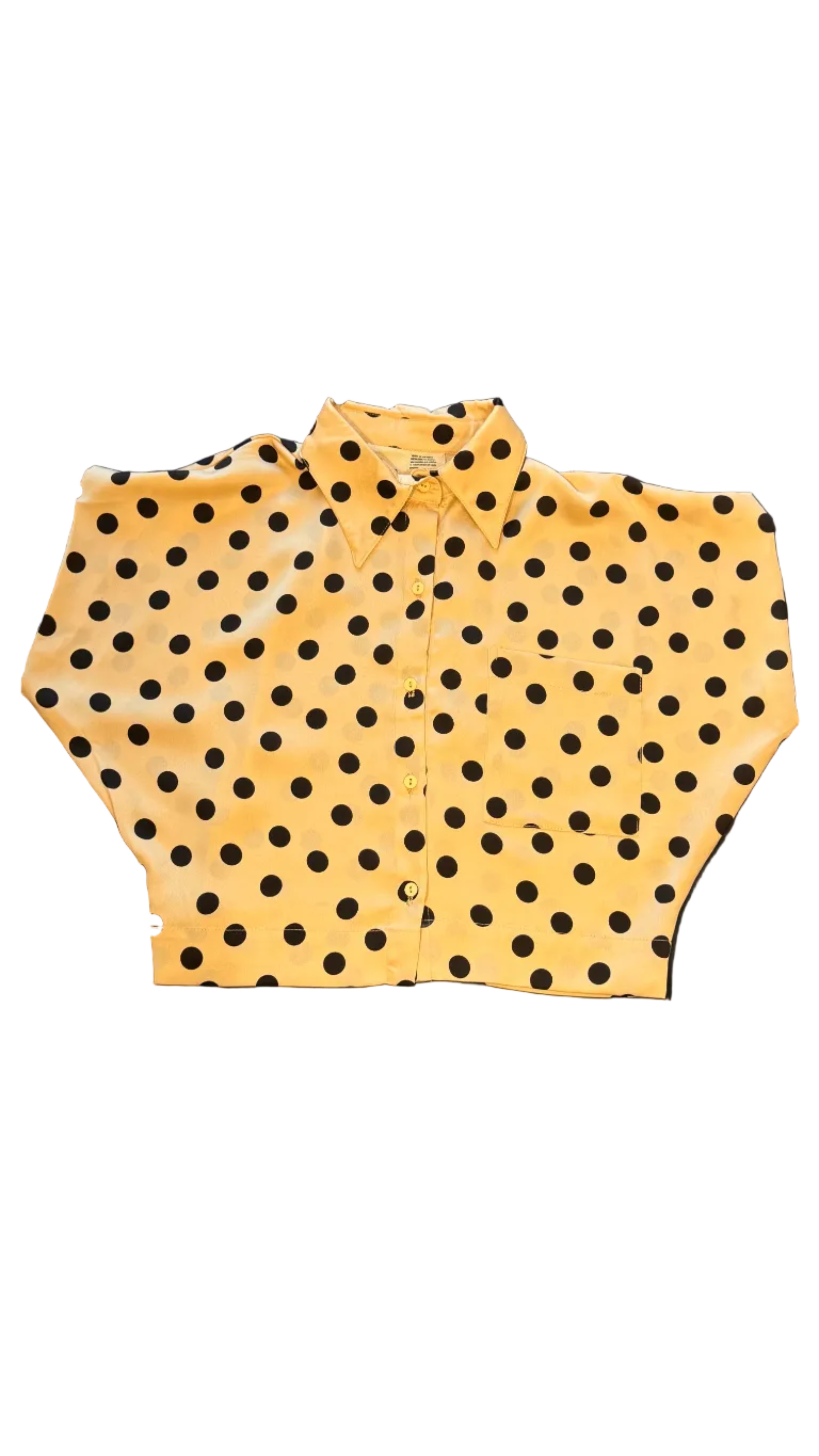 Camisa Globo Beige Bolas Negras
