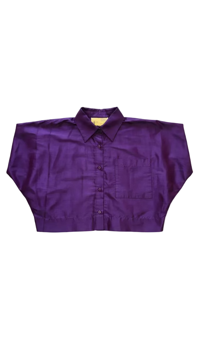 Camisa Globo Seda Morada Shantu
