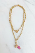 Collar Lunn Cuarzo Rosa y Blanco