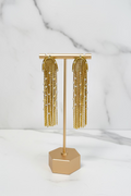 Aretes de Fiesta Tipo Cascada Dorados con ZC