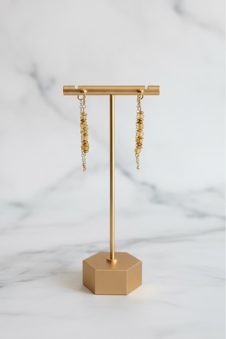 Aretes Opalos y Separadores Dorados