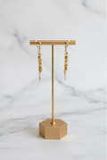 Aretes Opalos y Separadores Dorados