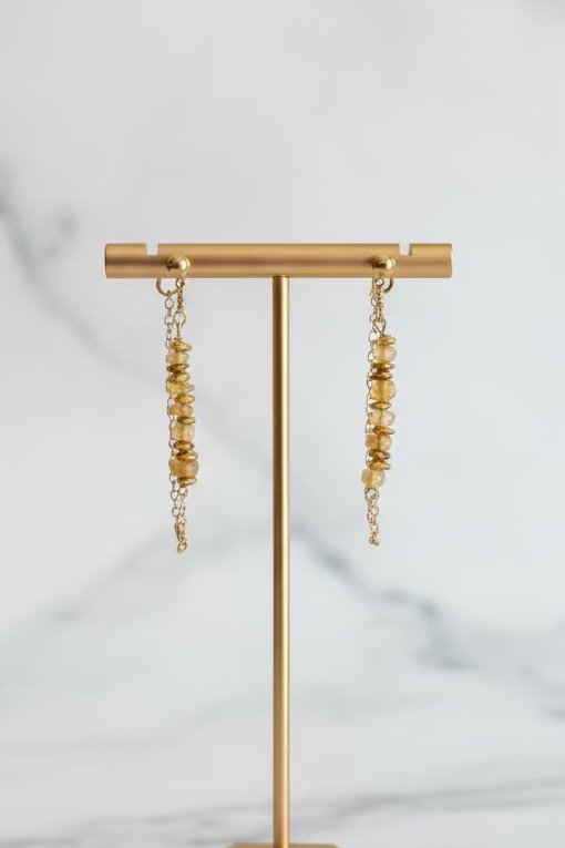 Aretes Opalos y Separadores Dorados