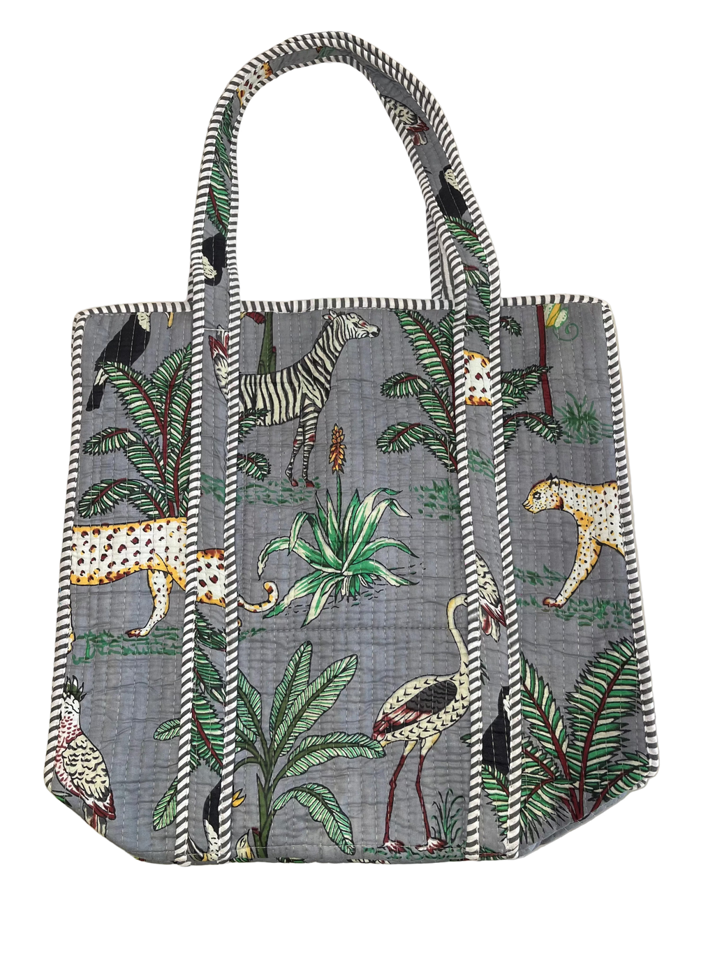 Bolso Acolchado de Algodon Indu Gris