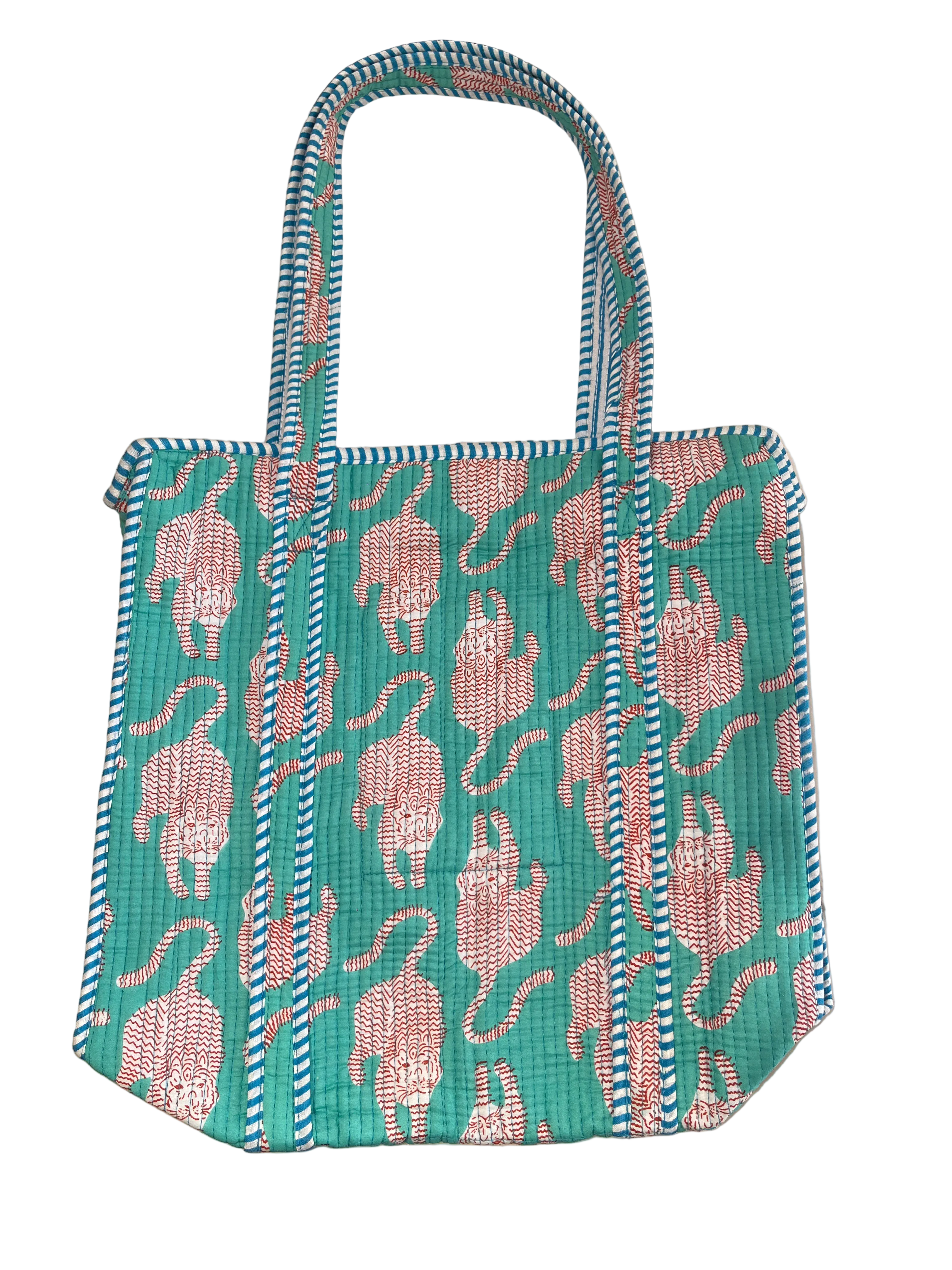 Bolso Acolchado de Algodón Indu Turquesa