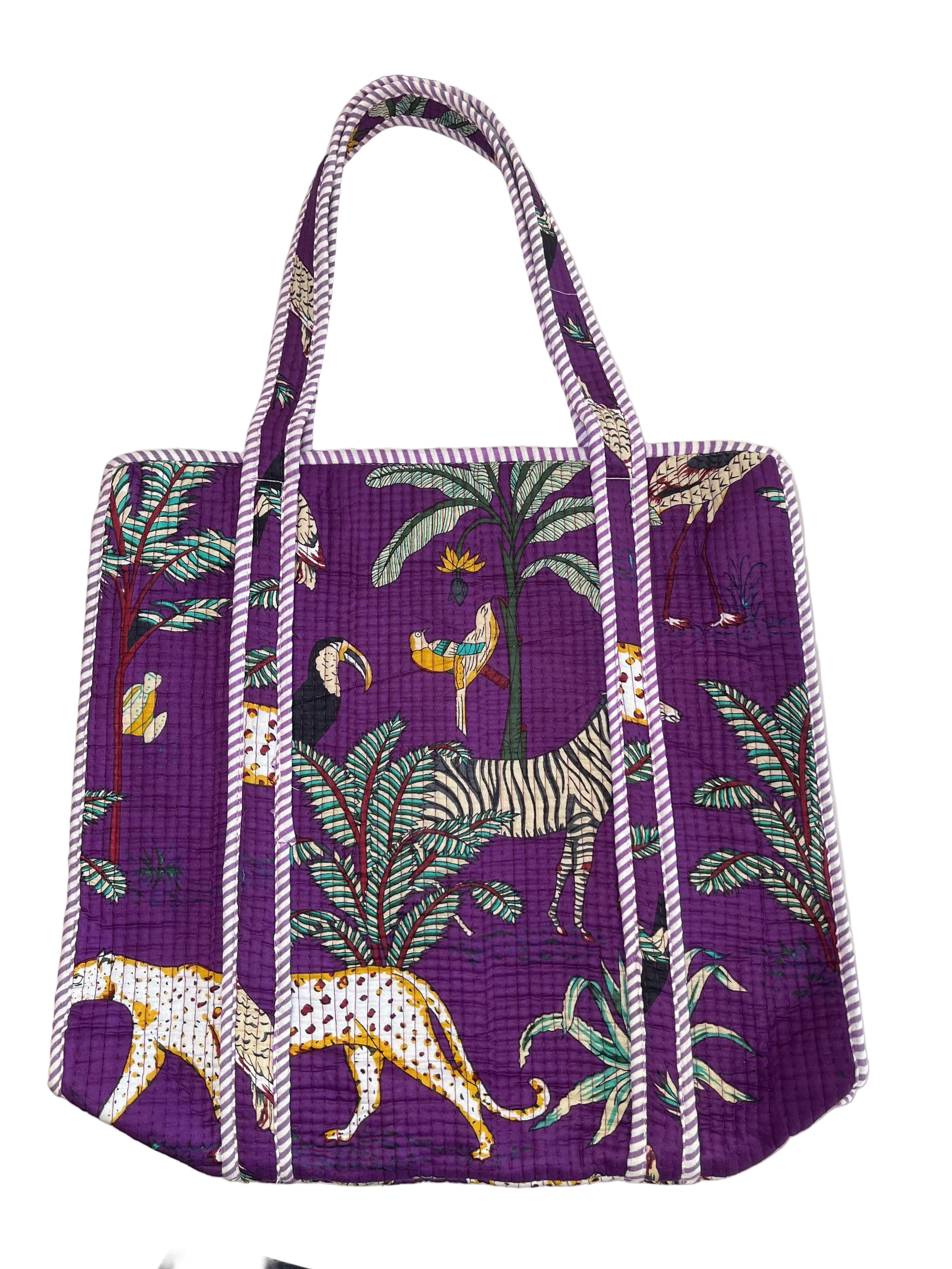 Bolso Acolchado de Algodon Indu Morado