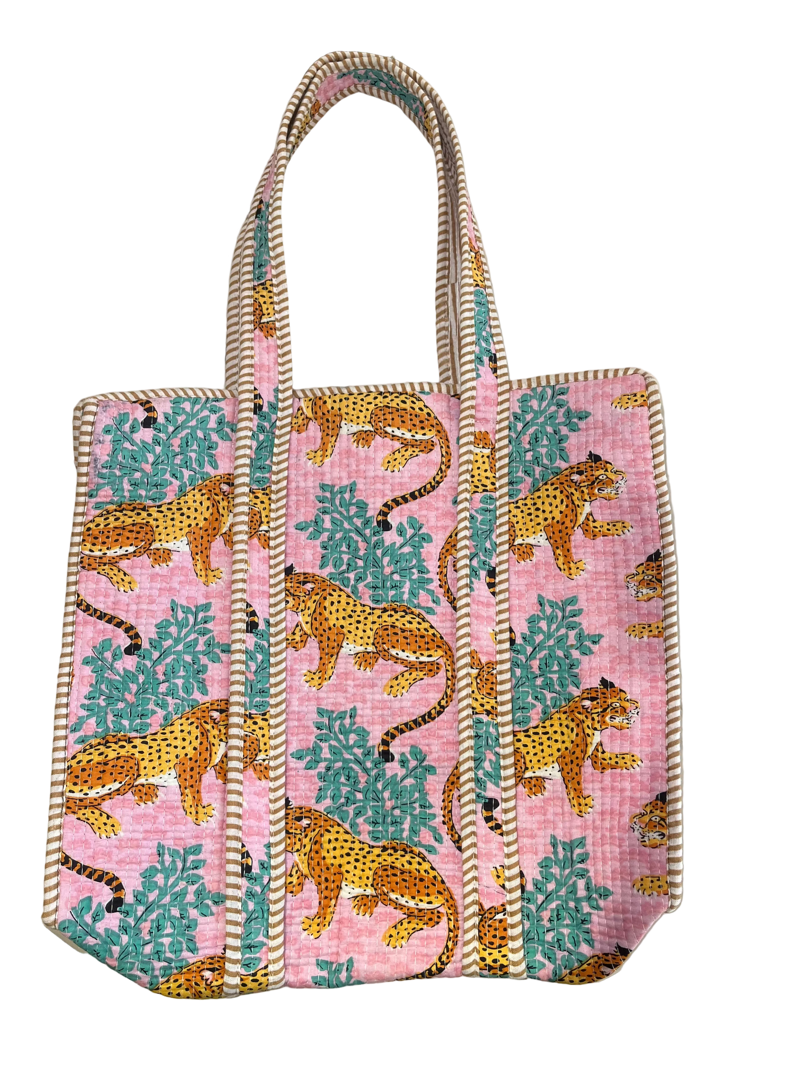 Bolso Acolchado de Algodon Indu Rosa Sheetah