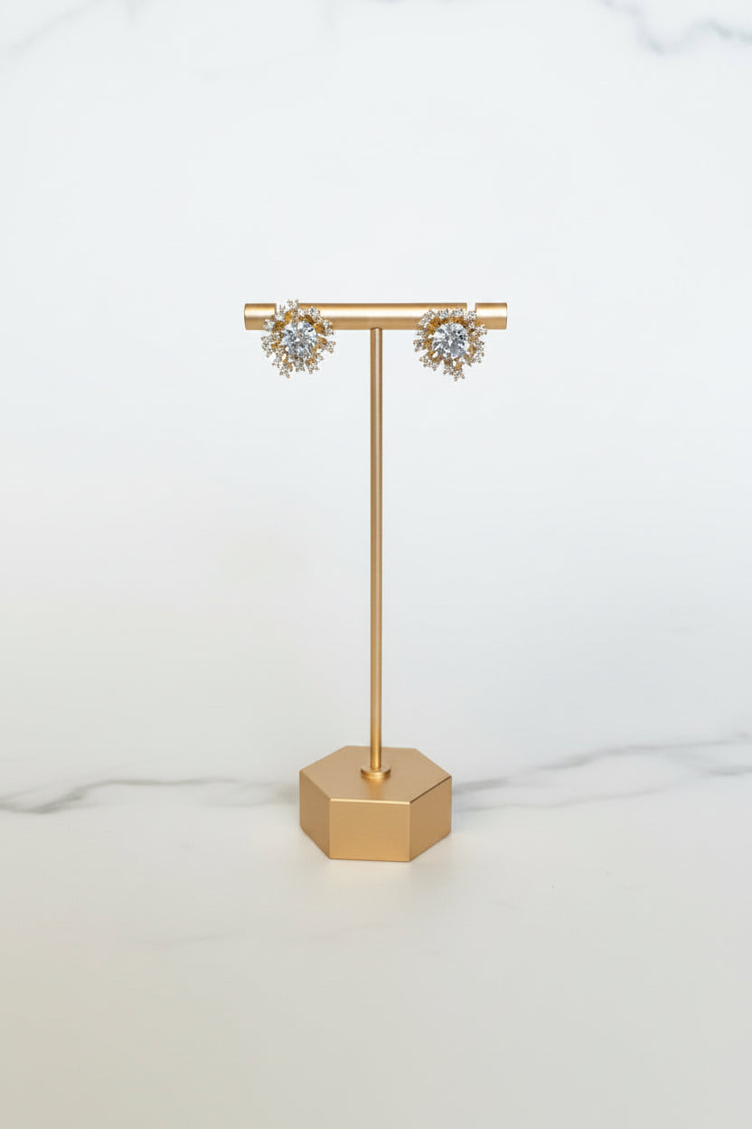 Aretes de fiesta dorados ZC grande con poste estrella (Copia)