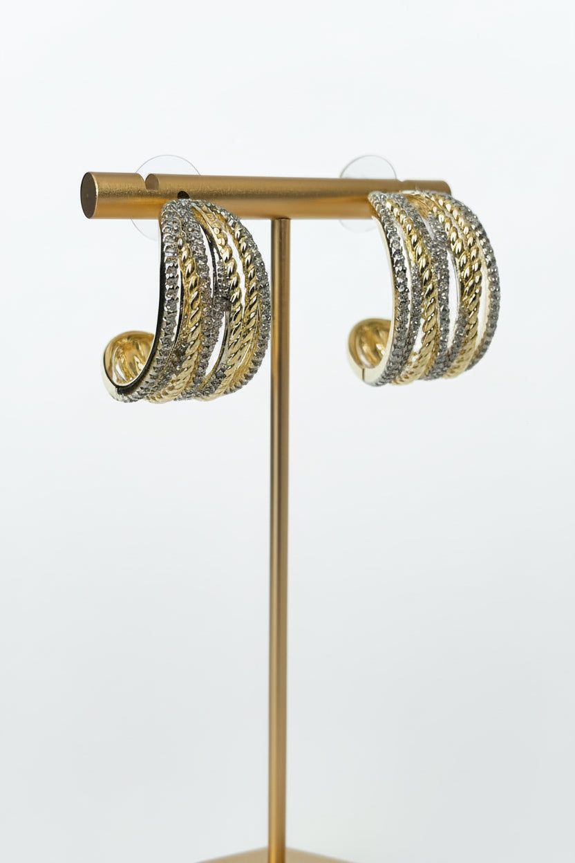 Arracadas Grandes Gold Plated con Silver Plated