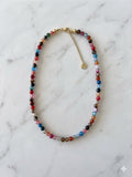 Collar Ágata Facetada Multicolor Chico