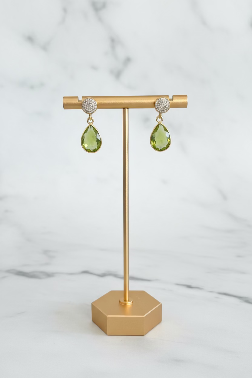 Post plata con Green Topaz