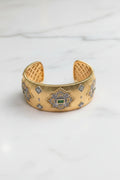 Pulsera Turca Gruesa con Cristales Verdes