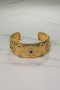 Pulsera Turca Gruesa con Cristales Rojos