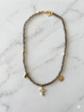Collar de Cuarzo Humo Mini con Dijes