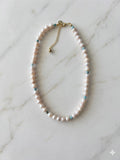 Collar de Perla de Rio Rosadita con Turquesa