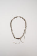 Collar Syna rodio, con Perla Oscura y Perlita Colgando