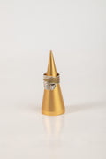 Anillo de Plata Ajustable con Piedras Naturales Gotita transparente